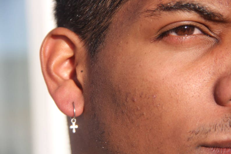 Men Dangle EarringMen Silver EarringsHoop EarringsSilver Etsy