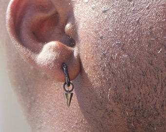 Black Men  Earring-Black Earrings- Hoop Earrings-Black Hoop Earrings-Black Cartilage Hoop-Earrings For Men-Men Hoop Earring-Men Earring