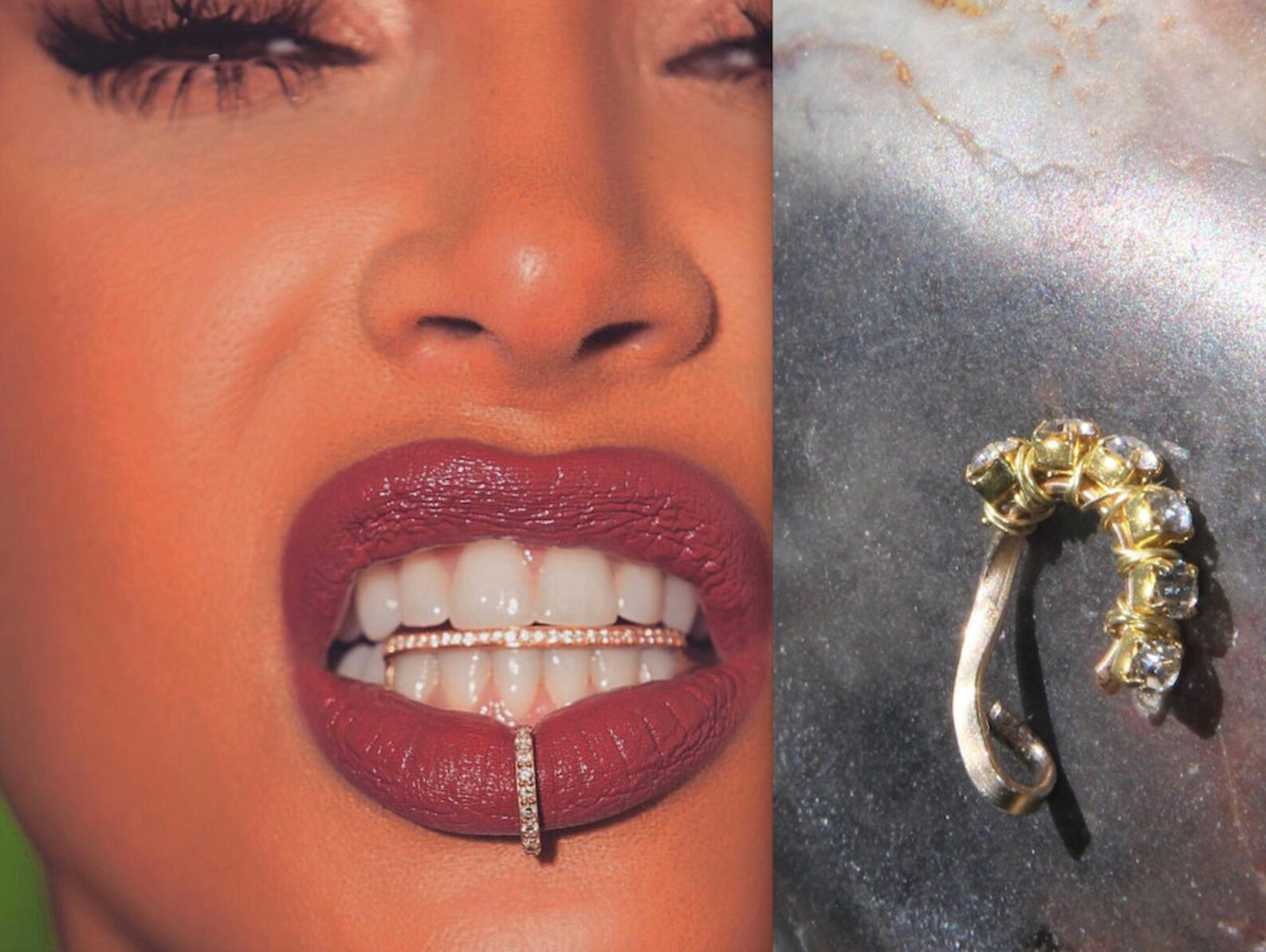 Non Piercing Lip Ringfake Lip Ringlip Ringgold Fake Lip Etsy