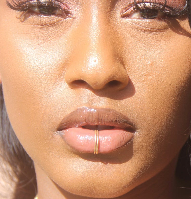Lip Ring-Fake Lip Ring Gold Fake Lip Piercing Fake Piercing- Faux Lip Ring Fake lip Cuff Silver Fake Lip Ring-Gold Lip Ring