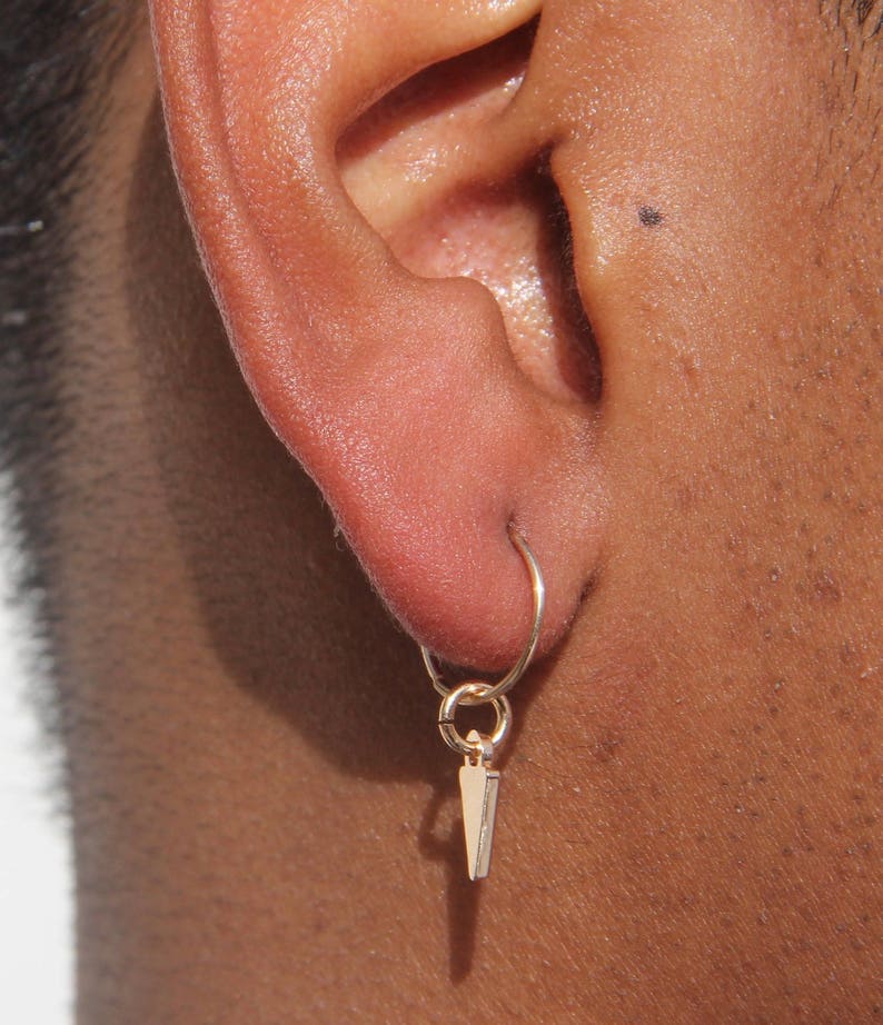 Men Dangle Earring-Men Gold Earrings Hoop Earrings-Gold Hoop Earrings-Gold Filled-Cartilage Hoop-Earrings For Men-Mens Hoop Earring-Mens