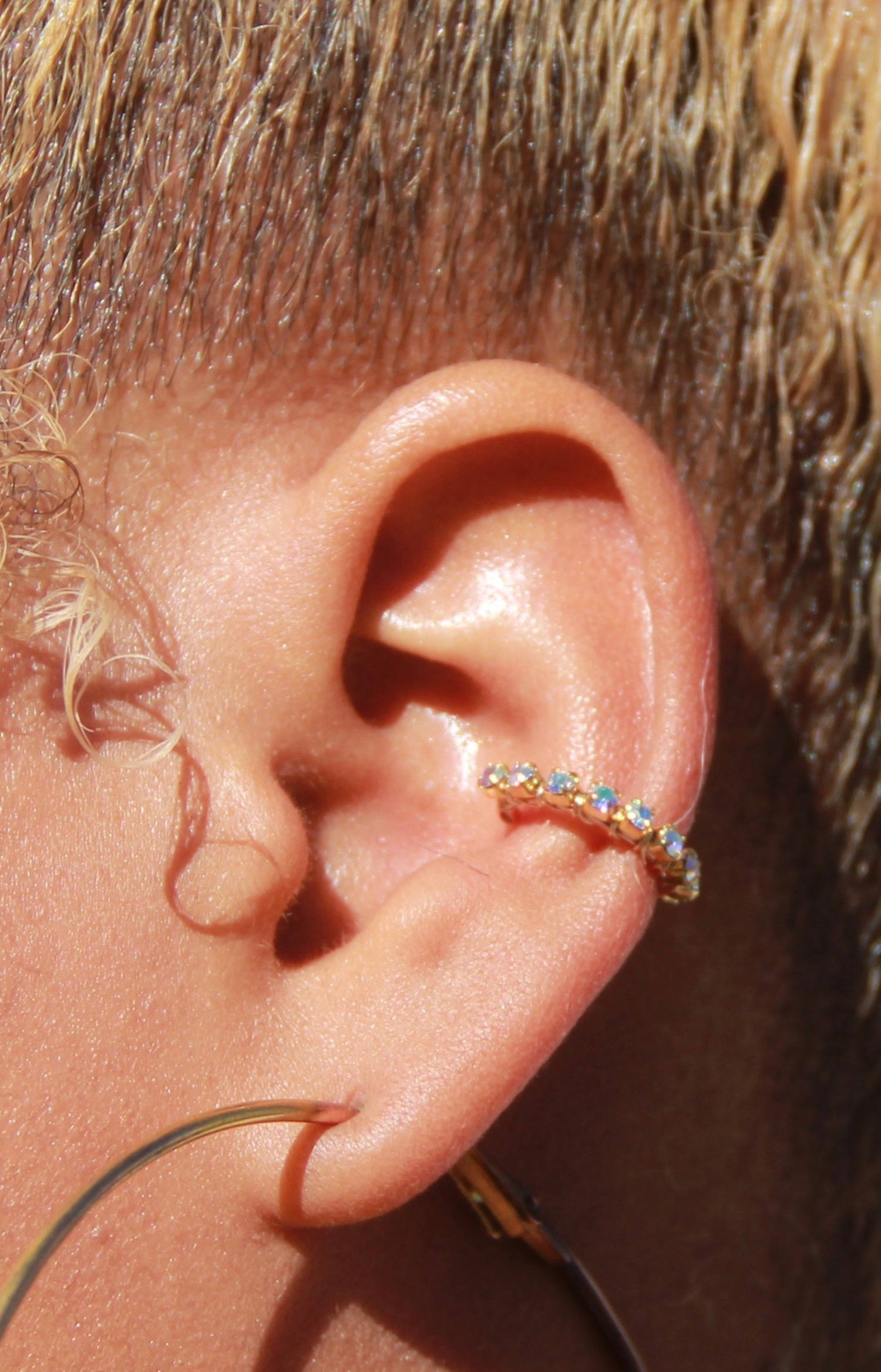 Faux Crystal Ear Cuffsear Cufffake Piercing Fake Ear Etsy