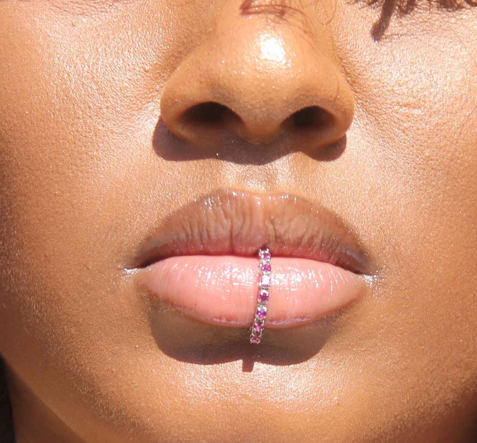 Crystal Lip RingLip Rings Gold Fake Lip PiercingFake lip Etsy