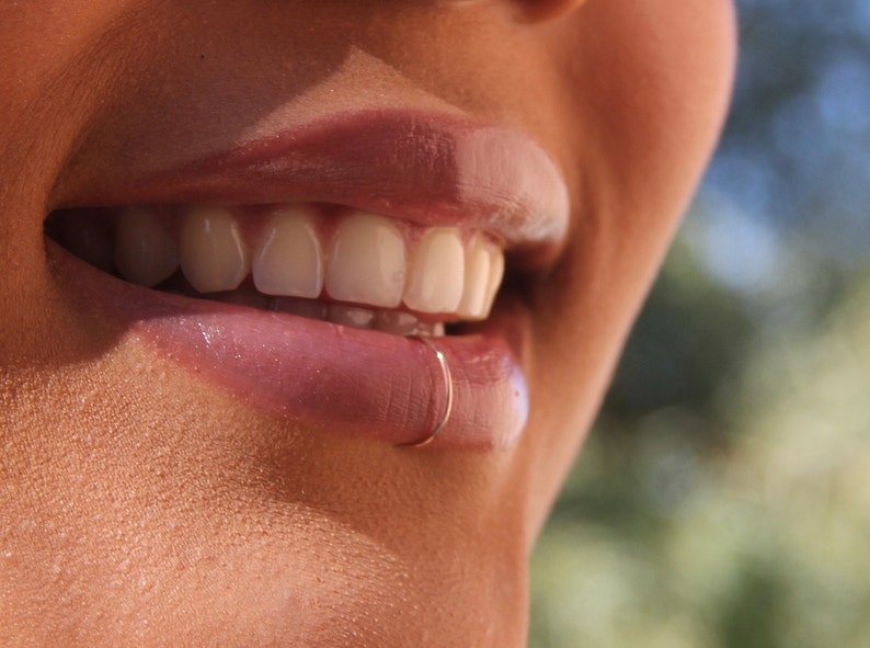 Rose Gold Lip Ringlip Ringfake Lip Ringbody Jewelry Nose Etsy