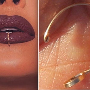 Fake Lip Ring - Lip Ring - Gold Fake Lip Piercing - Fake lip Cuff - Fake Piercing- Faux Lip Ring - Silver Fake Lip Ring-   Gold Lip Ring