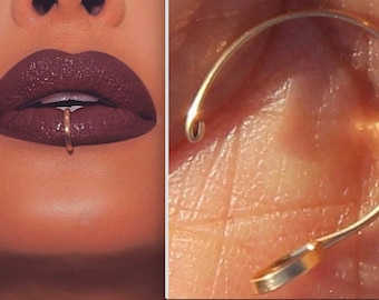 Fake Lip Ring - Lip Ring - Gold Fake Lip Piercing - Fake lip Cuff - Fake Piercing- Faux Lip Ring - Silver Fake Lip Ring-   Gold Lip Ring