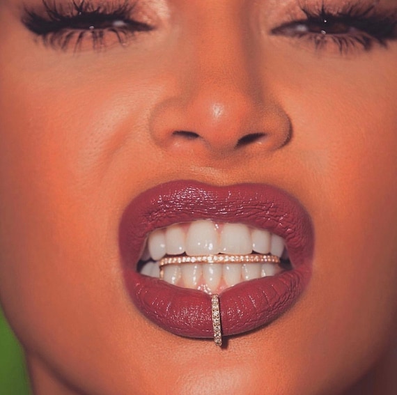 Smoky Topaz Fake Lip Ring — Inchoo Bijoux