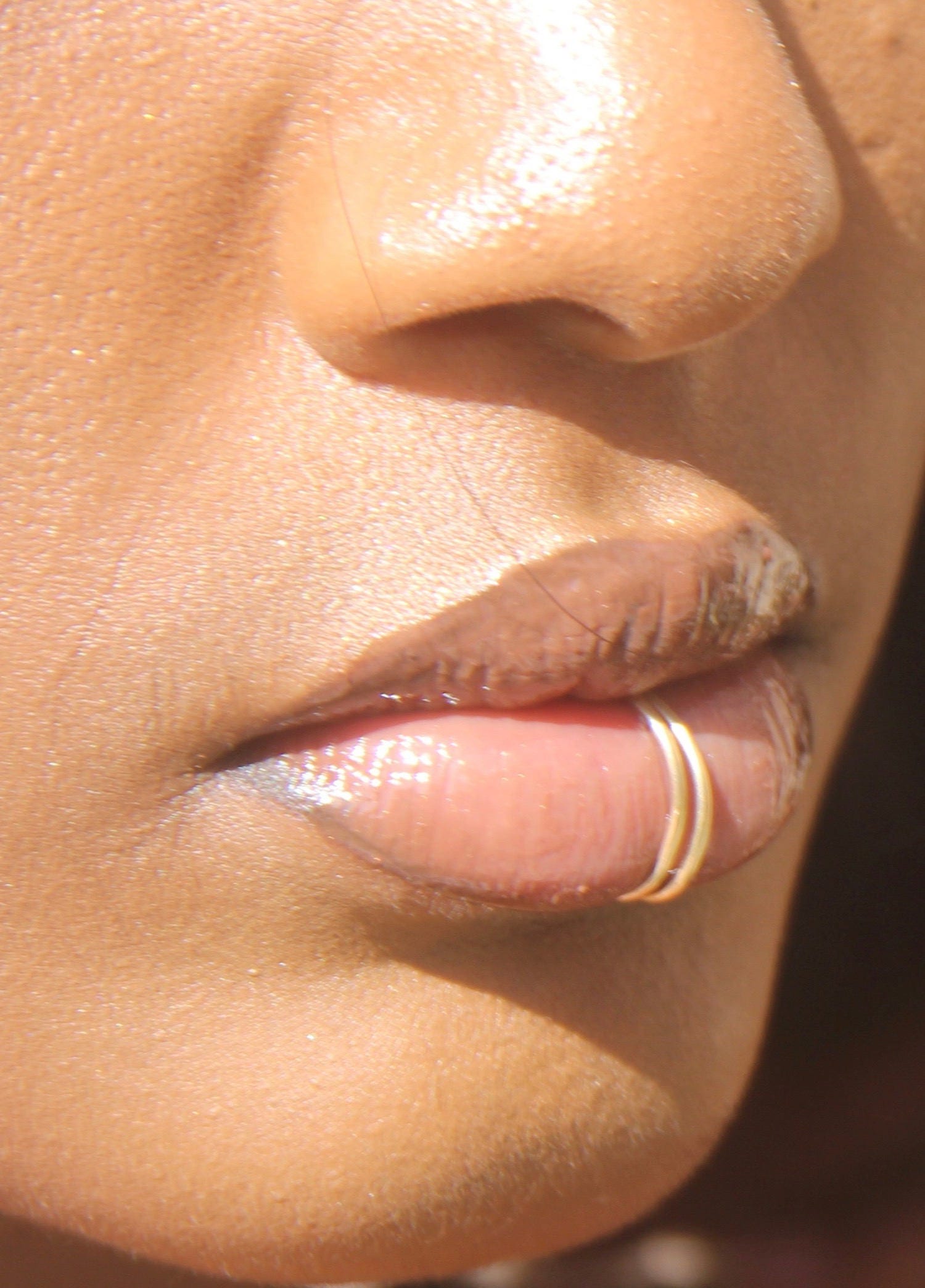 Lip Ringfake Lip Ring Gold Fake Lip Piercing Fake Lip Etsy Canada