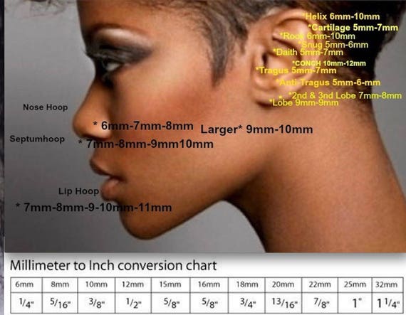 Nose Piercing Chart