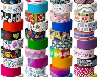 50 Rolls Colorful Washi Tape Set – Cute Aesthetic Decorative Masking Tape for Journaling, Scrapbooking, DIY Crafts & Gift Wrapping