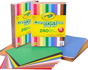 Construction Paper, 480 Sheets, 12 Assorted Colors, 9x12 Arts & Crafts Paper