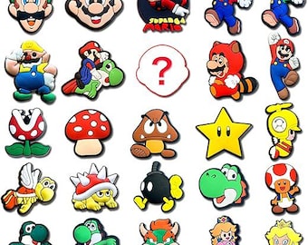 25Pcs Game Shoe Charms for Clogs, Mario Accessories for Adults
