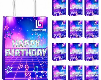 12 Pcs Kpop theme Musical Party Favor Gift Bags Kpop Themed Goodie Treat Bags Candy