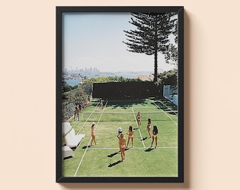 Pôster Vintage de Garotas do Tênis | Decoração para Clube de Campo