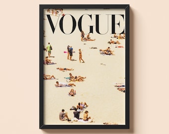Póster vintage de Vogue en la playa