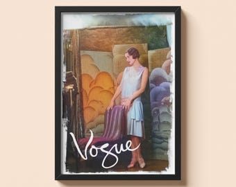 Pôster vintage da Vogue dos anos 1920 | Impressão de moda Art Déco | Arte de parede com ar de riqueza antiga | Estilo da era das melindrosas