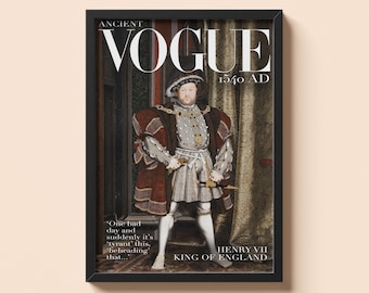 Póster histórico de Enrique VIII / Póster Tudor / Portada de revista