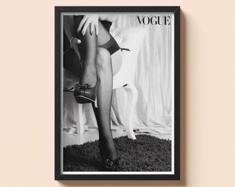 Pôster vintage da Vogue dos anos 1920 | Joelho com meias | Impressão de moda da velha guarda