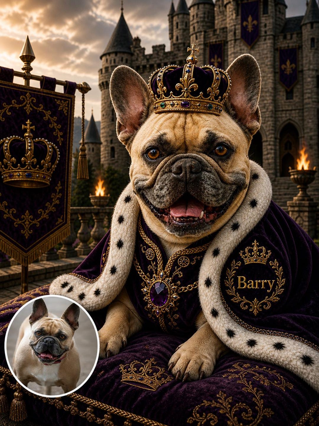 Custom Royal Pet Portrait | Personalized King Queen Artwork (digital ...