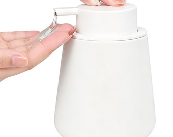 Handmade Thrown Stoneware Soap Dispenser - Recyclable Glaze Matte Stoneware Lotion Pump, Modern Style