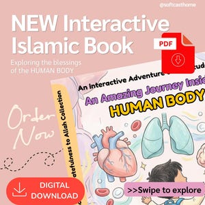Interaktiv islamisk barnbok (digital nedladdning direkt): Tacksamhetsäventyr för människokroppen (6+ år)