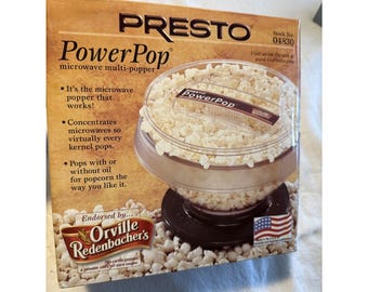 Palomitera para microondas Presto Power Pop de Orville Redenbacher's, modelo 04830, nueva y sellada.