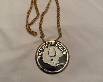 Medalion Baltimore Colts, datowany na 1970 r., wyprodukowany w Hiszpanii, średnica 3 cali