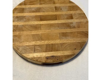 Tabla de cortar redonda de madera Mountain Woods, 35,5 cm (14"), tabla para quesos, 3,8 cm (1,5") de grosor.