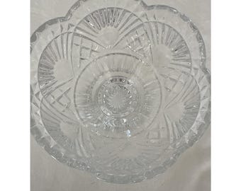 Vintage 1980's Godinger "freedom" Pattern, Clear Crystal Candy Dish
