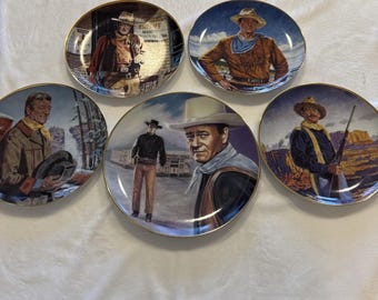 Juego de 5 platos de colección de John Wayne (VTG)