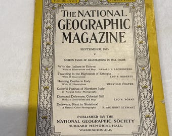 Vintage National Geographic Journal-tijdschrift, paperback van september 1935