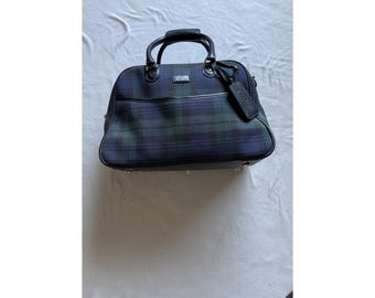Vintage Chaps Plaid Shoulder Overnight Bag - Pre Owned