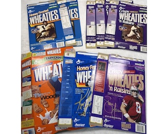Lote de 8 cajas de cereales planas - Wheaties Cheerios Hall Of Famers
