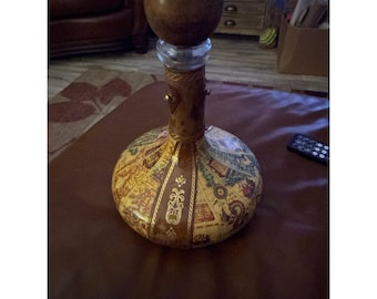 Vintage Leather Covered Decanter Bottle – Made in Italy, 1970s Barware