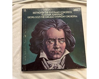 Caja recopilatoria de 4 LP con los cinco conciertos para piano de Beethoven, de Ashkenazy Solti London CSA2404