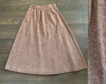 Vintage Cream Coloured Wool Skirt size Small