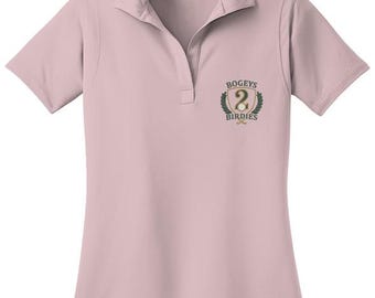 Bogeys 2 Birdies Polo de golf bordado para mujer, polo de alto rendimiento, ropa de golf de una empresa propiedad de veteranos, absorción de humedad, Par For The Wit