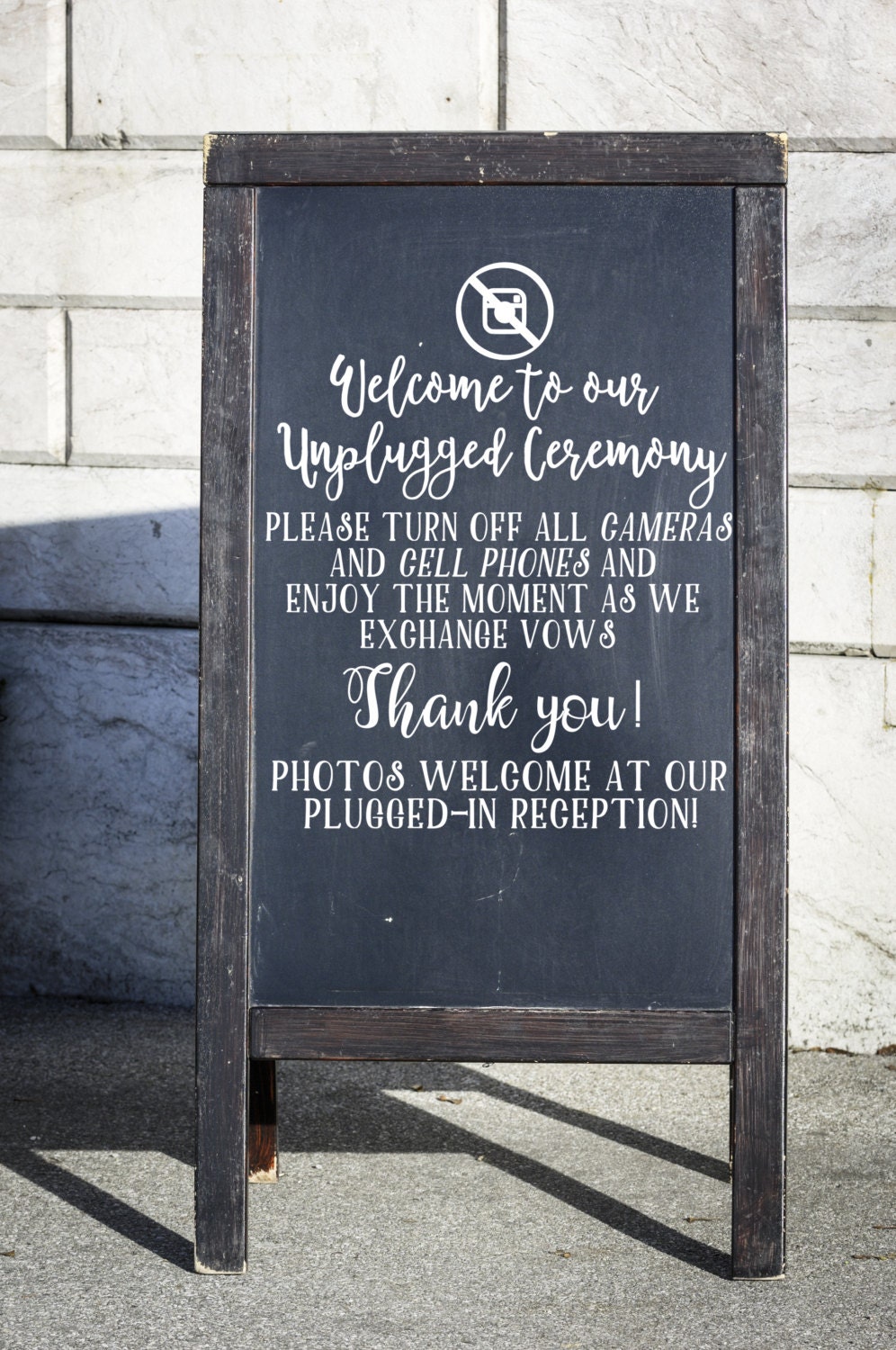 Unplugged Wedding Decal, Wedding Vinyl, DIY Wedding Ceremony Sign, We…