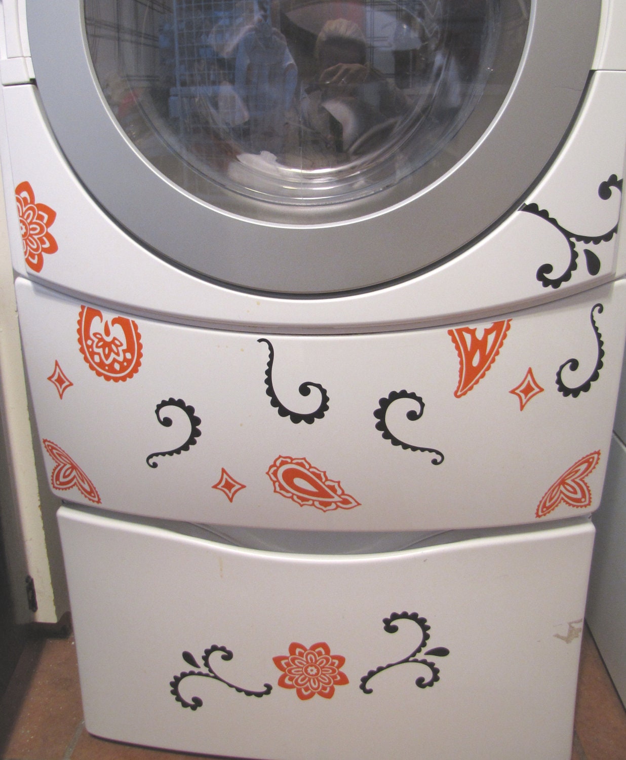 Washer and Dryer DecalsFresh Paisley Appliance Vinyl Etsy