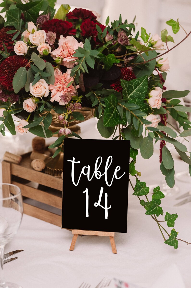 Wedding Table Number Decal Wedding Vinyl Decals Reception Etsy