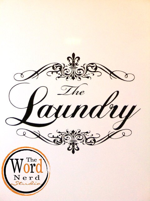 Appliance Vinyl Decal, French Laundry Decal, Washing Machine Decal, L…