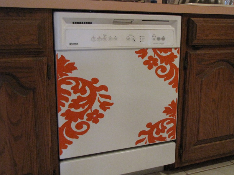 Appliance Vinyl Decal Large Damask Design Dishwasher Etsy