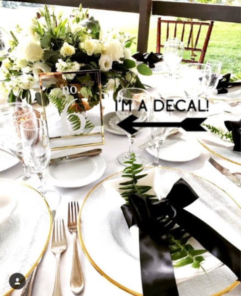 Modern Table Numbers Decal Wedding Vinyl Decals Reception Etsy
