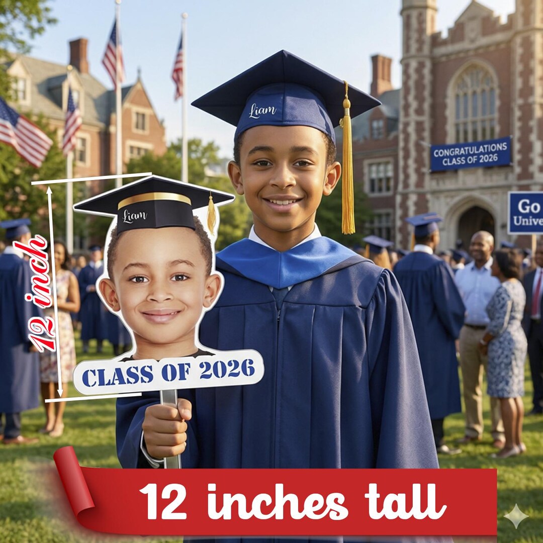 Grad Face Sign Custom Graduation Face Fan, Class of 2026 Big Head Cutout, Personalized ...