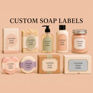 Custom Waterproof Soap Labels for Bath Products, Private Label Brands