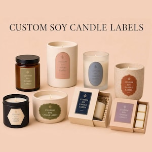 Custom Candle Labels | Waterproof Labels for Soy Candles, Candle Jars & Tins