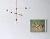 CADENCE- Modern brass sputnik inspired chandelier • UL Listed