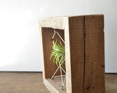 Rustic Reclaimed Recycled salvaged wood AIR PLANT holders. Vase, wall decor, geometric design, terrarium