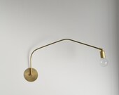 Solid Brass Scholars Lamp Bare- Bent swing arm potence boom style lamp brass hardwire UL LISTED