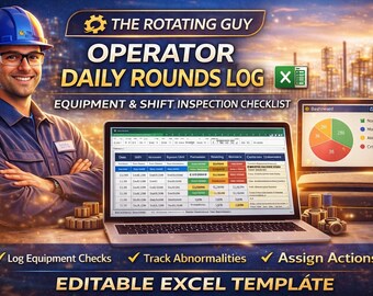 Operator Daily Rounds Log Excel Template | Equipment Inspection Checklist (XLSX)